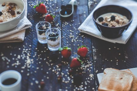 Muesli & Strawberries Healthy Breakfast
