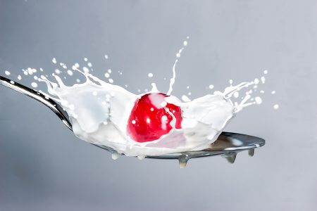 Milk & Cherry on Spoon