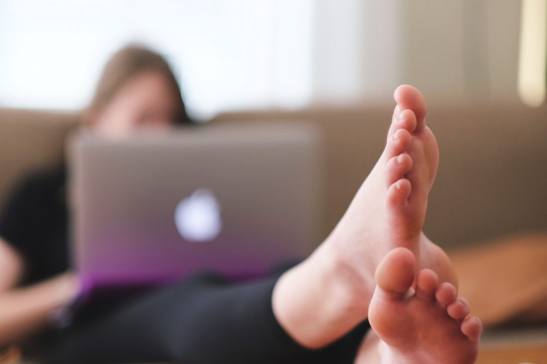 Free stock image of Laptop & Feet