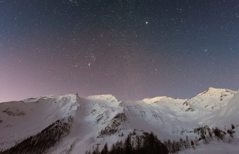 Mountain Snow at Sunset